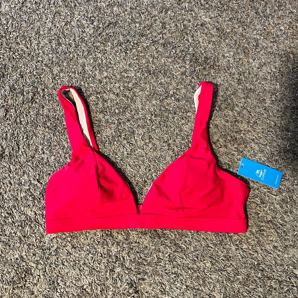 Cupshe Bold Red Swimwear Top, L